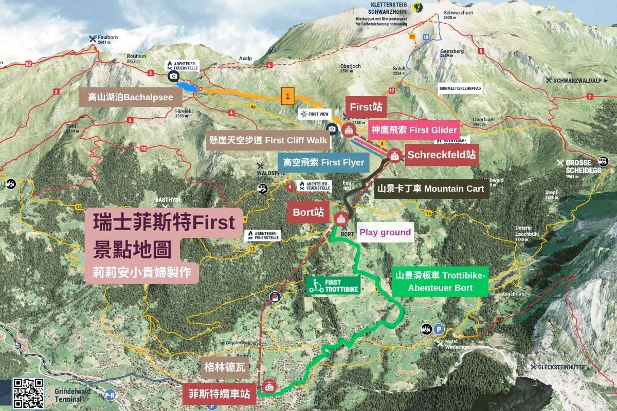 格林德瓦景點, 格林德瓦景點推薦, 瑞士格林德瓦, 瑞士First, 菲斯特山, 菲斯特山懸崖天空步道, First懸崖天空步道, 瑞士懸崖天空步道, 巴克普湖 Bachalpsee, 瑞士少女峰, 愛的迫降瑞士景點, 格林德瓦 grindelwald